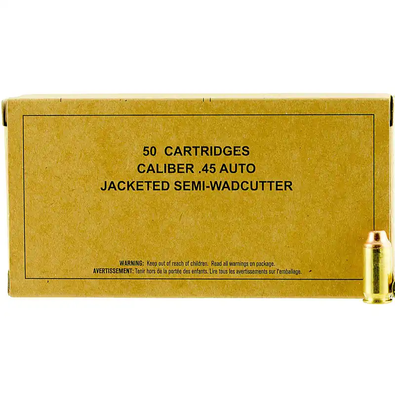Winchester Service Grade .45 ACP 185 Grain Jacketed SWC 50 Rounds