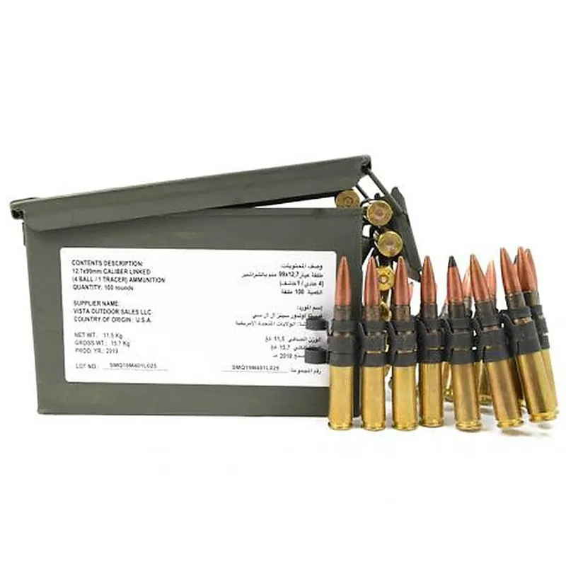 Federal Lake City .50 BMG ZSAMA557MOI M33/M17 4 1 Ball and Tracer Linked Ammo Can 100 rounds
