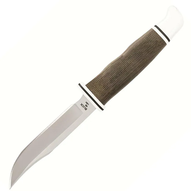 Buck Knifes 102 Woodsman Pro Fixed Blade 4" Clip Point S35VN Satin Blade Micarta Handle Green