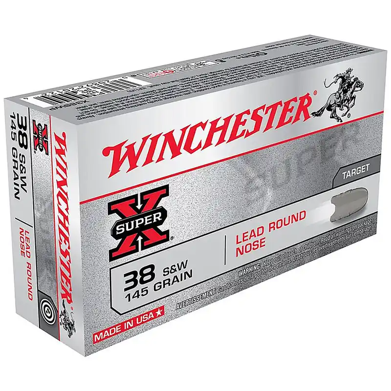 Winchester Super-X X38SWP 38 S&W 145GR Lead Rounds Nose 50 Rounds