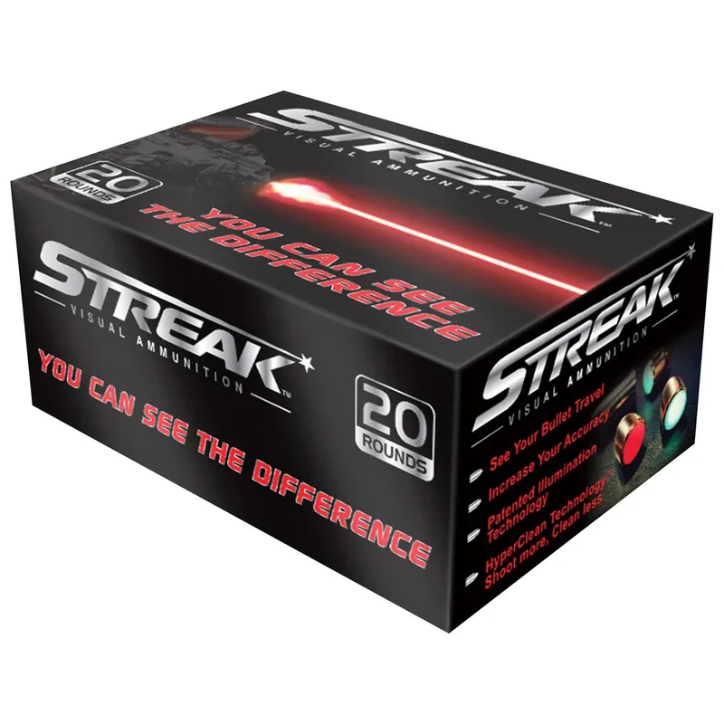 Streak 45230TMC-STRK-RED 45 ACP 230GR Total Metal Jacket Red Cold Tracer 20 Rounds