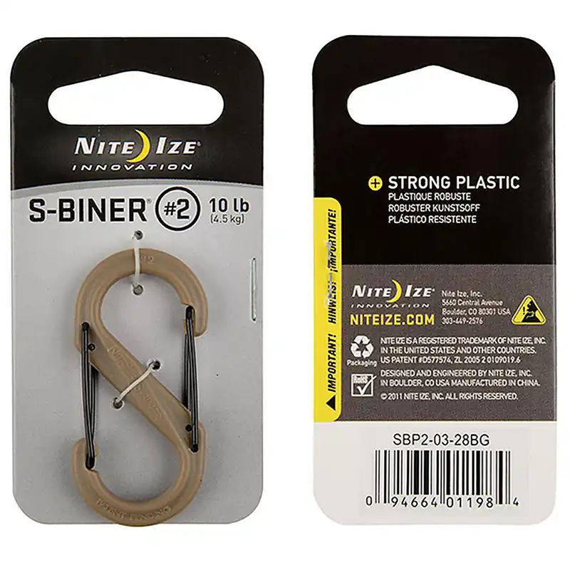 NITE IZE S-Biner Plastic Dual Carabiner 2 Coyote