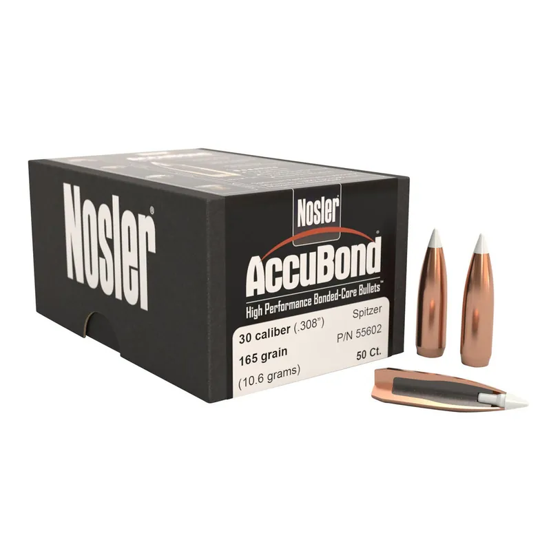 NOSLER 55602 30CAL 165GR ACCUBOND 50 CT.