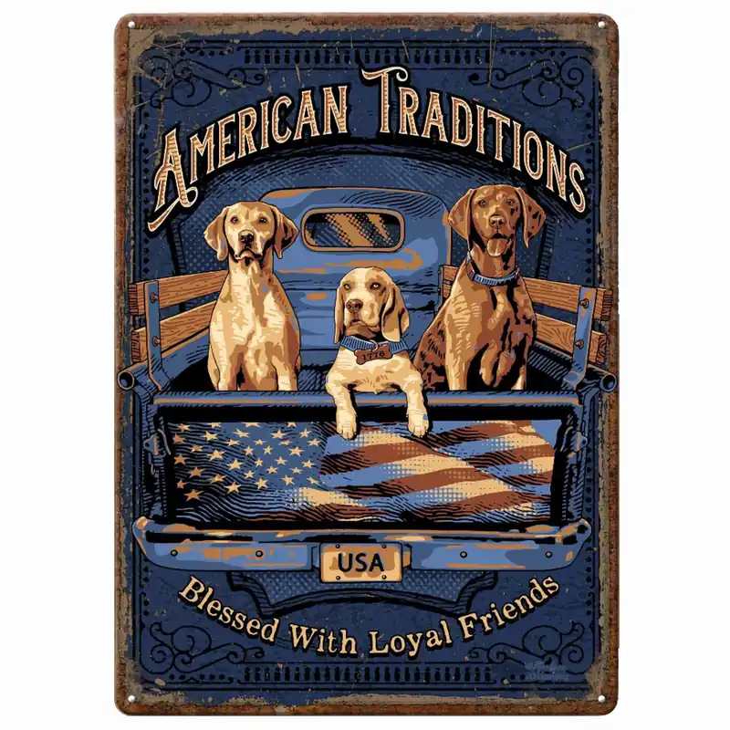 River‘s Edge American Tradition DogTin Sign