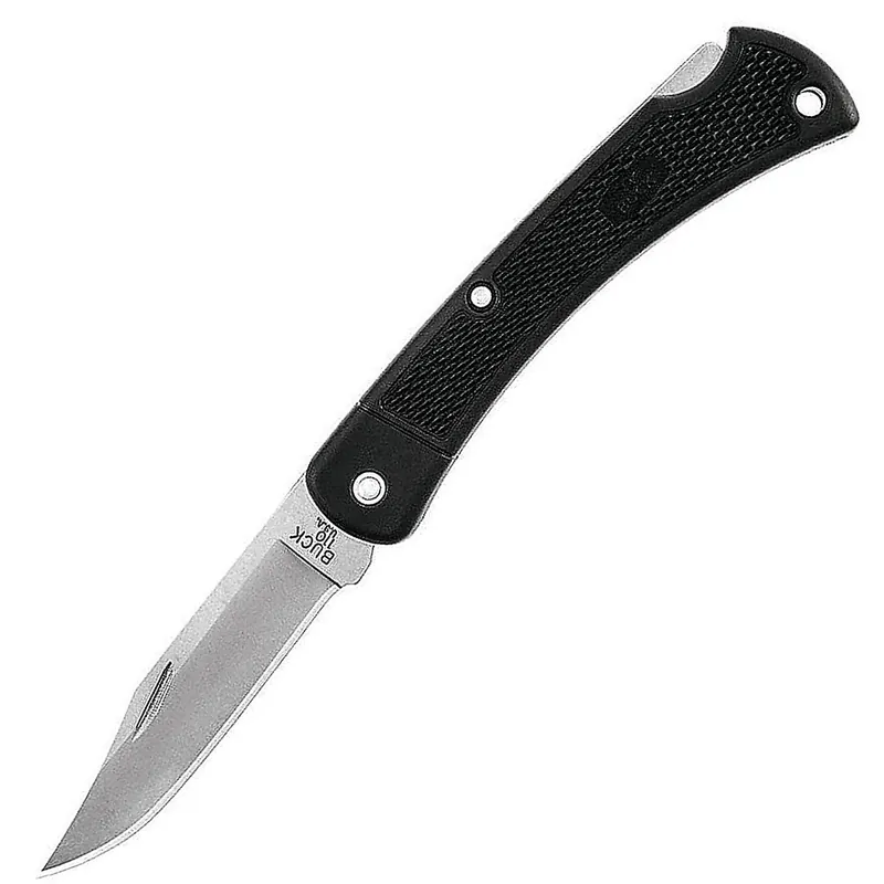 Buck LT Folding Hunting Knife 3.75" SS Blade Nylon Handle Black 0110BKSLT