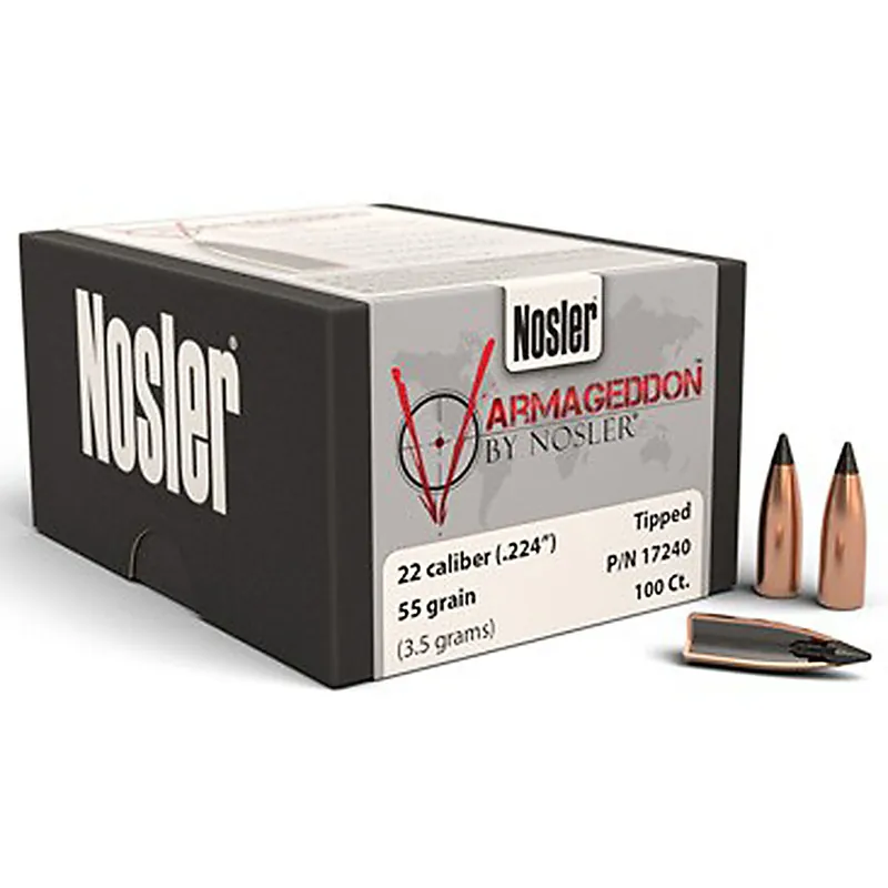 NOSLER 17240 22CAL 55GR VARMAGEDDON FB TIPPED 100 CT.