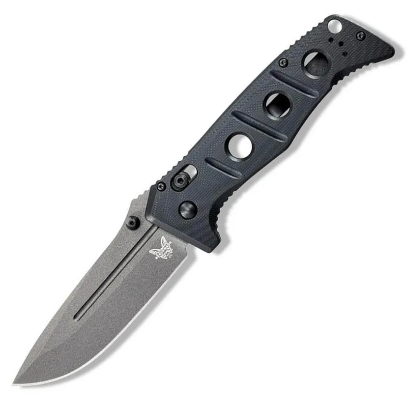 Benchmade 275GY-1 Adamas Folding 3.78" Drop Point CMP-CRUWEAR Gray Cerakote Blade G-10 Handle Gray