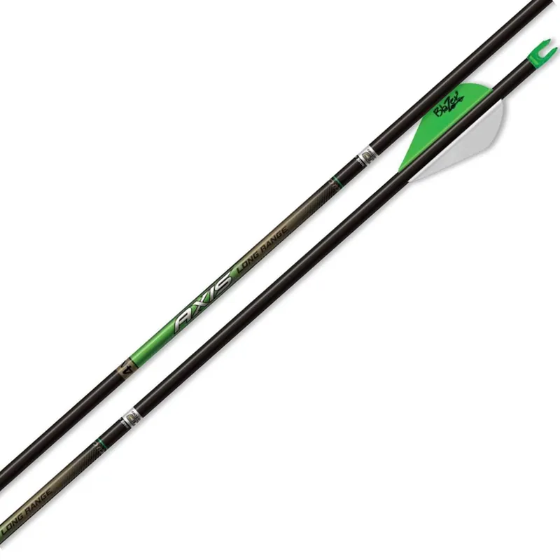 EASTON 4MM AXIS LONG RANGE MATCH GRADE ARROWS 300 BLAZER VANES 6 PK.