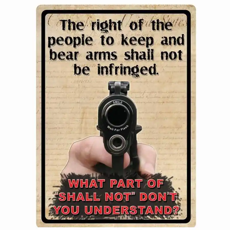 River‘s Edge "Right to Keep and Bare Arms" Tin Sign 12" x 17" 1528