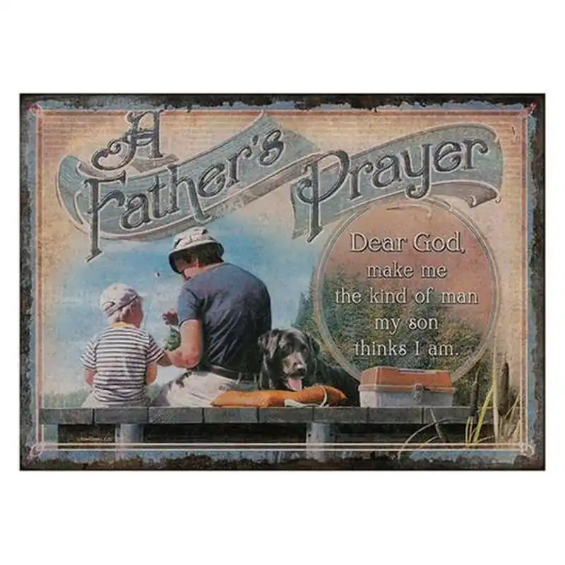 12" x 17" Tin Sign A Fathers Prayer