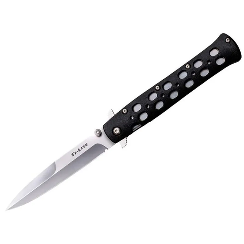 Cold Steel Ti Lite Folding 4" Plain Dagger Point Bead Stainless Zytel Handles Pocket Clip 26SP