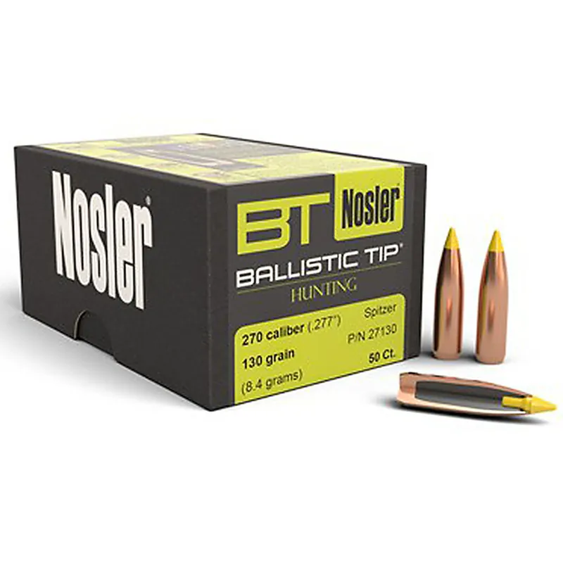 NOSLER 27130 270CAL 130GR BALLISTIC TIP 50 CT.