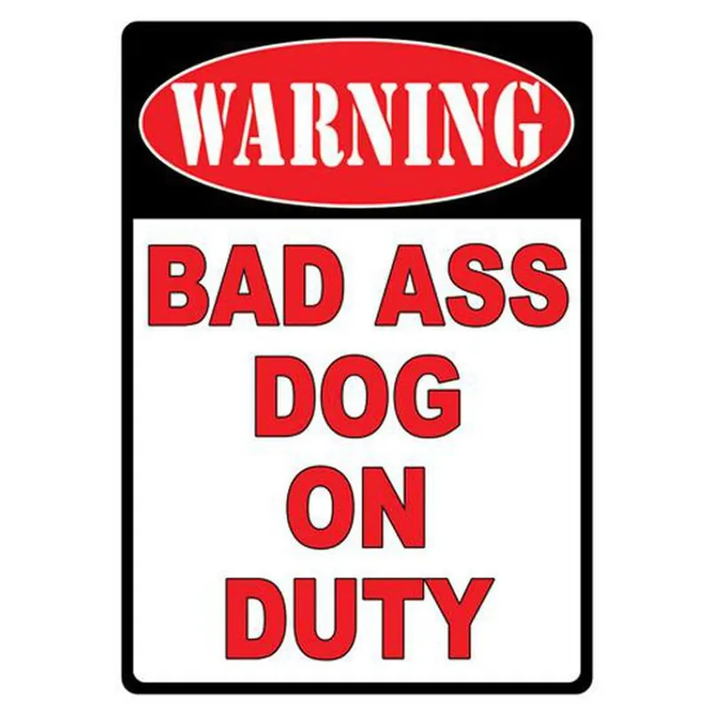 River‘s Edge 12in.x17in. Weatherpoof Rolled Edge Tin Sign, Bad Dog