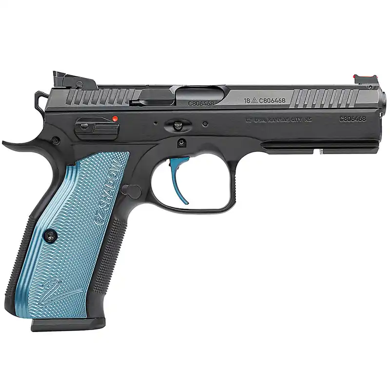CZ-USA Shadow 2 SA 9mm Luger 4.89" Barrel 17-Round Steel With Blue Grips