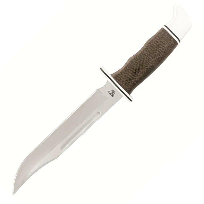 Buck Knifes 120 General Pro Fixed 7.375" Clip Point S35VN Satin Blade Micarta Handle Green