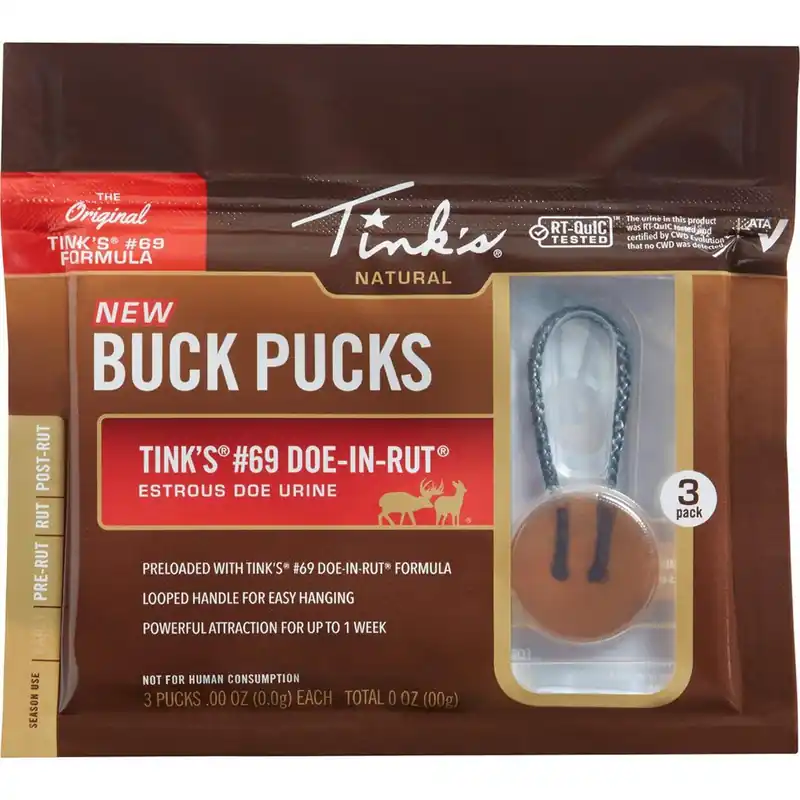 Tinks Buck Pucks 69 Natural Scent Hangers 3 Pk.