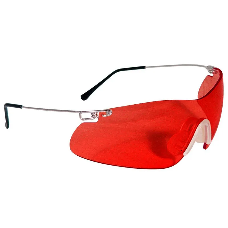 Radians Clay Pro Shooting Glasses - Silver Temples - Vermillion Lens
