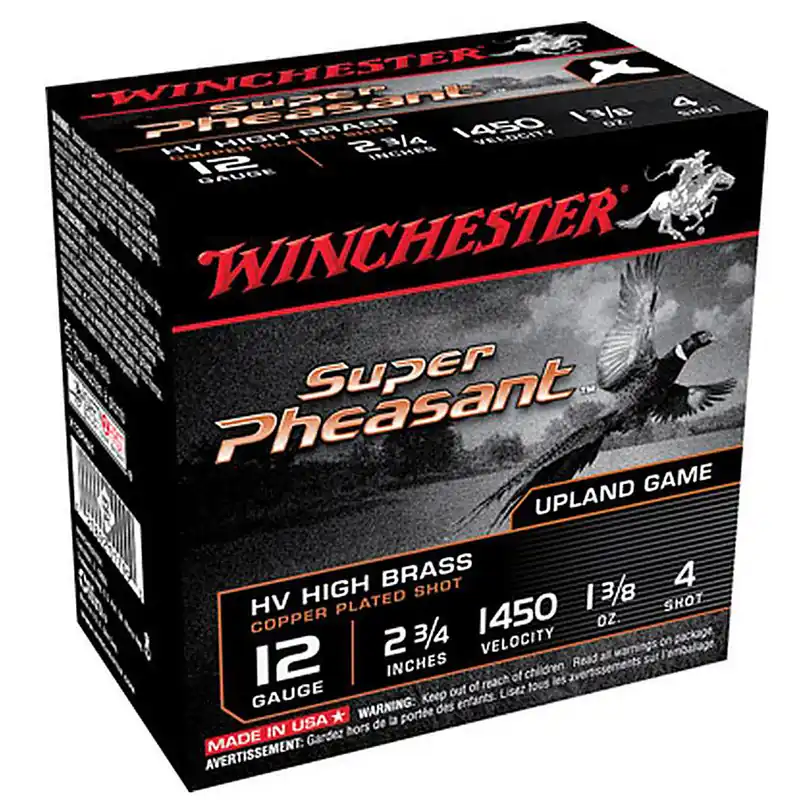 Winchester X12PHV4 Super Pheasant HV High Brass 12 GA 2.75" 1 3/8 oz 4 Shot 25 Rounds