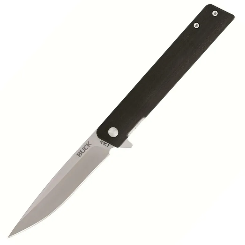 Buck Knifes 256 Decatur Folding 3.5" Drop Point 7Cr17MoV Stainless Satin G-10 Handle Black