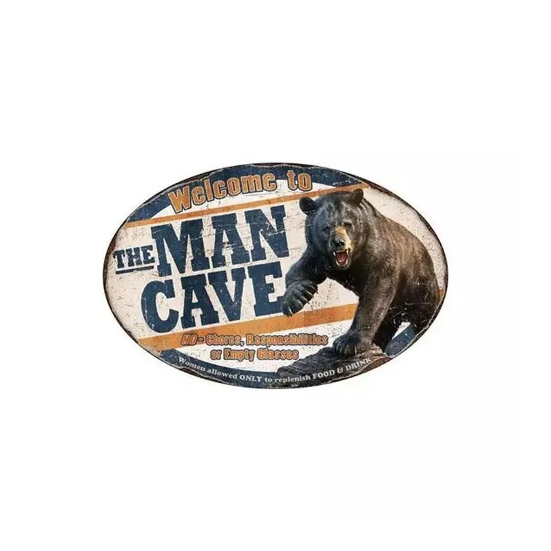 River‘s Edge Man Cave Bear Tin Sign