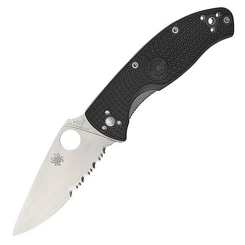 Spyderco 122PSBK Tenacious Linerlock Black 3.375" Drop-point Blade