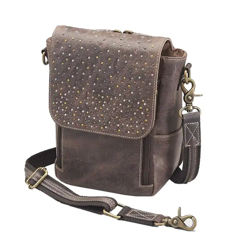 Gun Tote‘n Mamas Leather CC Cross Body Satchel 8.25"x6.5"x4.5"GTM/CZY-80