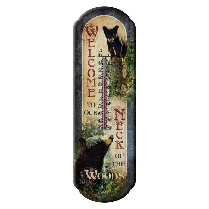Rivers Edge Bear Welcome Tin Thermometer