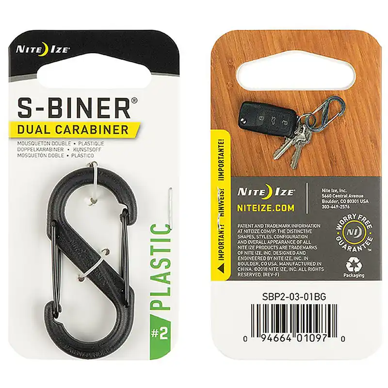 NITE IZE S-Biner Plastic Dual Carabiner 2 Black