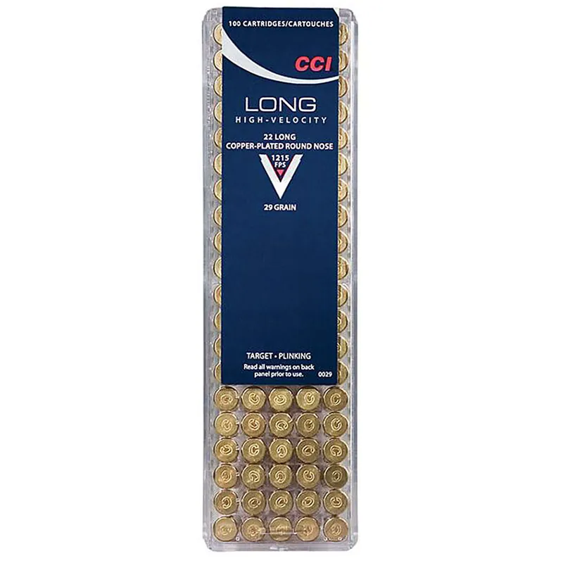 CCI 22 Long 0029 29GR Copper Plated Lead Rounds Nose 100 Rounds