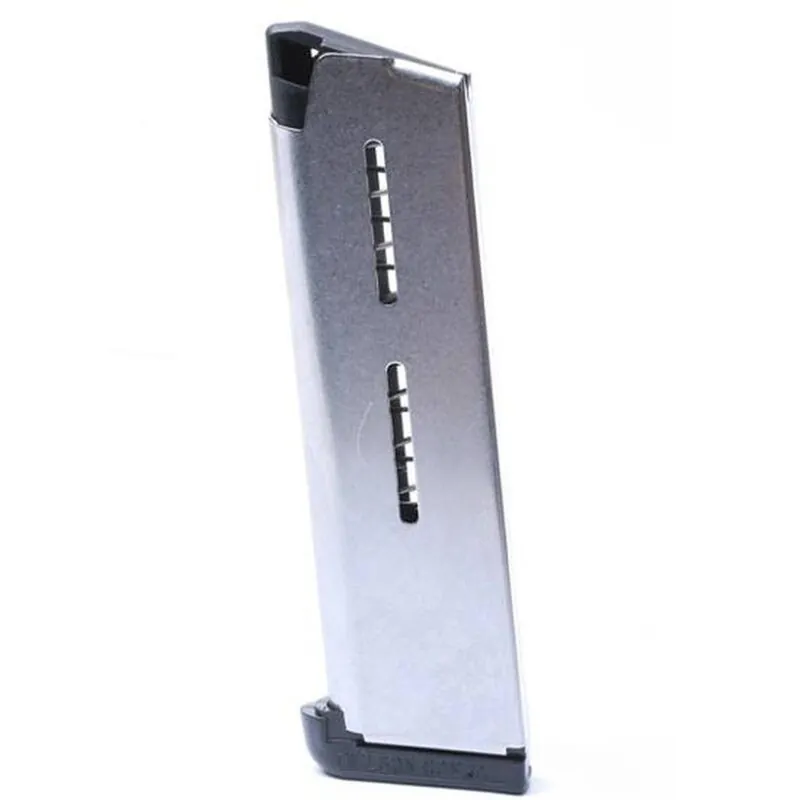 Wilson Combat 1911 Government/Commander Full Size 8 Round Magazine .45 ACP Lo-Profile Steel Base Pad Stainless Steel Natural Finish