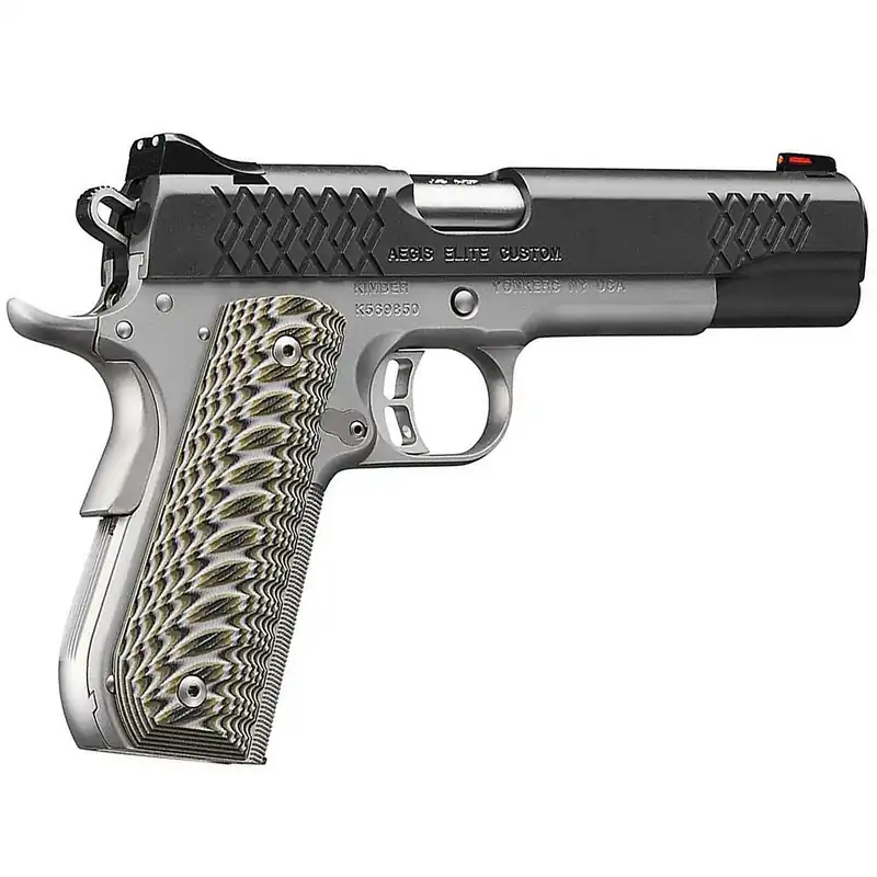Kimber Aegis Elite Custom 1911 Pistol 45 ACP 5" Barrel 8-Round Black G-10 Black/Gray/Green