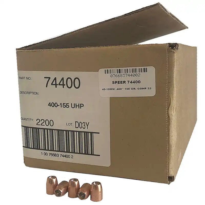 SPEER 74400 40-10MM .400‘‘ 155 GR. GDHP 2200 CT. BULK CASE