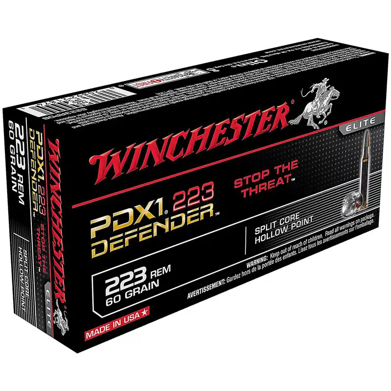 Winchester PDX1 Defender 223 Remington S223RPDB 60GR Bonded Jacketed HP Box of 20