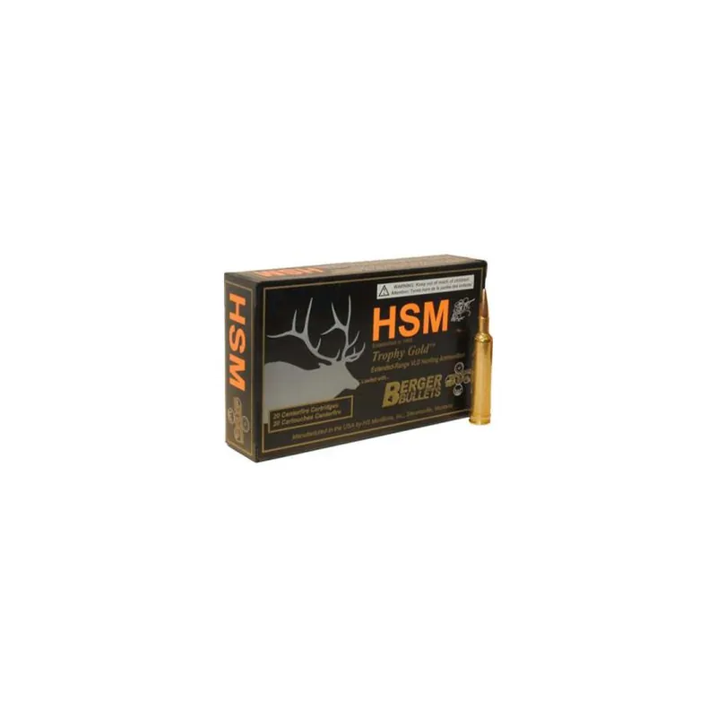 HSM 7RUM180VLD Trophy Gold Extended Range 7mm RUM 180 gr Berger Hunting VLD Match 20 Per Box/ 20 Case