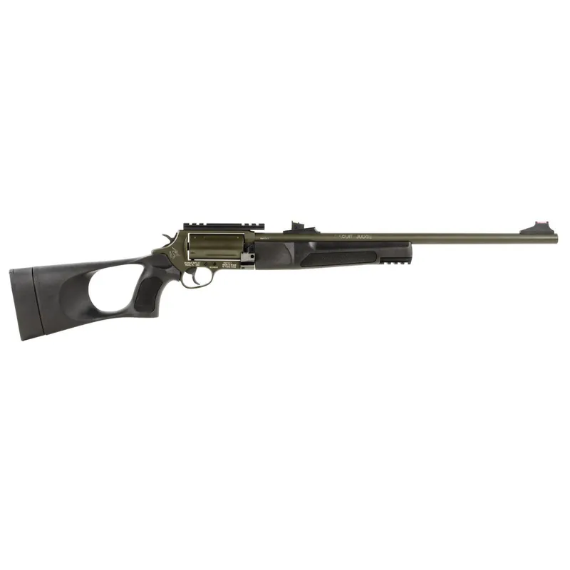 Rossi SCJT4510B Circuit Judge 45 Colt (LC) Caliber or 410 Gauge with 5rd Capacity, 18.50" Barrel, Moss Green Cerakote Metal Finish & Black Fixed Thumbhole Stock Right Hand (Full Size)