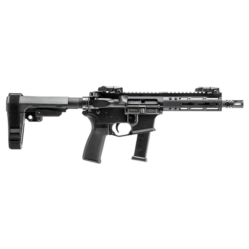 Alpha Foxtrot AA08X1HXX-XABK20 AFMG9 9mm Luger 20+1 7.50" Black QPQ Threaded Barrel, M-LOK Handguard, Black Anodized Aluminum Receiver w/Picatinny Rail, Black Polymer SB Tactical Brace, MFT Grip