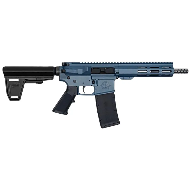 Great Lakes Firearms GL15223SSPBBLU AR-15 223 Wylde 30+1 7.50" Black Nitride Threaded Barrel, M-LOK Handguard, Blue Titanium Cerakote Aluminum Receiver w/Picatinny Rail, Black Polymer Mil-Spec Grip