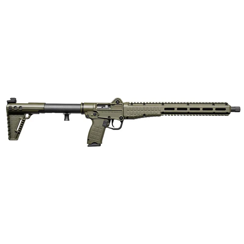 Kel-Tec SUB2K10GLKGRN SUB2000 Gen3 10mm Auto 15+1 16.15" Black Threaded Barrel, OD Green Picatinny Rail Receiver, M-LOK Handguard, Rotating Forend, 3 Position Adj OD Green Polymer Stock, Glock 20 Grip