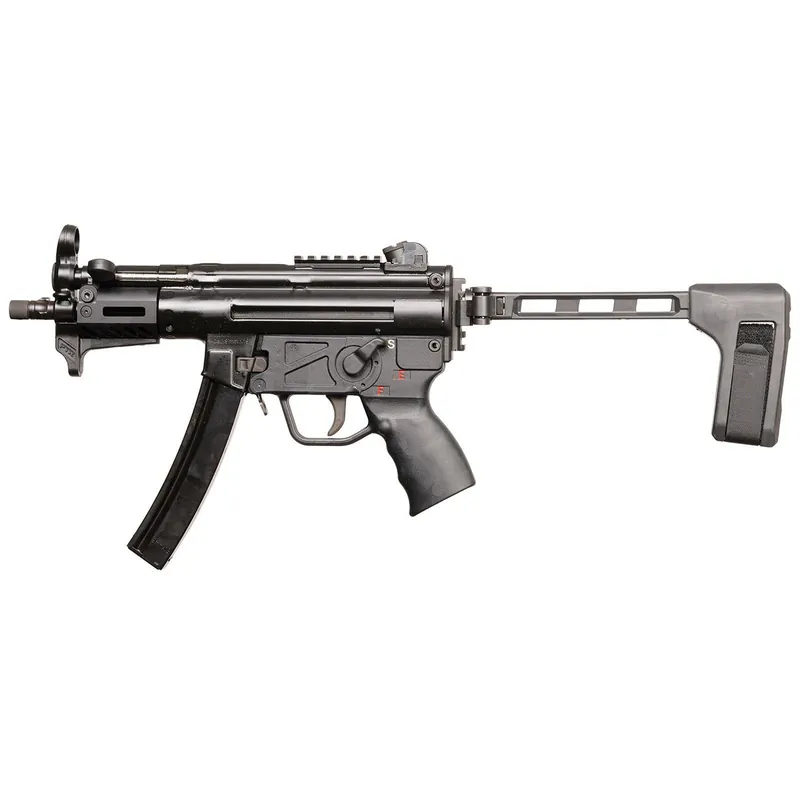 PTR 9KT BR 9mm Luger 30+1 5.16" Black Nitride 3-Lug Threaded Barrel, M-LOK Handguard, Black Nitride Aluminum Picatinny Rail Receiver, Brace, Black Polymer Grip