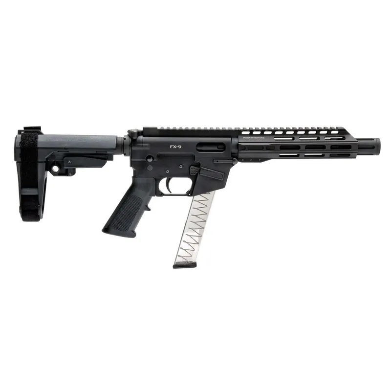 Freedom Ordnance FX-9P8S FX-9 9mm Luger 8" 31+1 Black Anodized Black Polymer SBA3 Pistol Brace