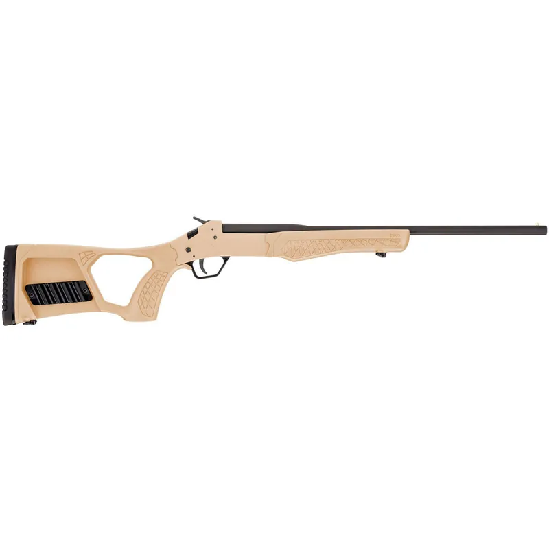 Rossi SSP1TAN Tuffy Single Shot Youth 410 Gauge Break Open 3" 1rd 18.50" Matte Black Barrel, Matte Black Steel Receiver, Tan Synthetic Thumbhole Stock w/Shell Holder, Right Hand