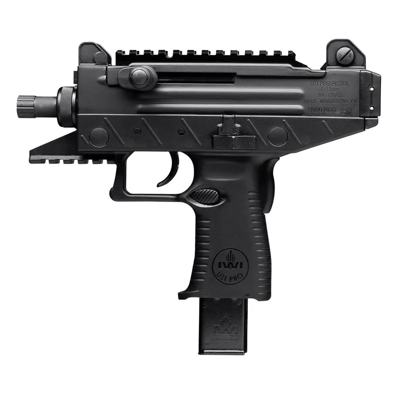 IWI US UPP9ST Uzi Pro 9mm Luger Caliber with 4.50" Threaded Barrel, 25+1 Capacity, Black Metal Finish, Black Polymer Grip Right Hand