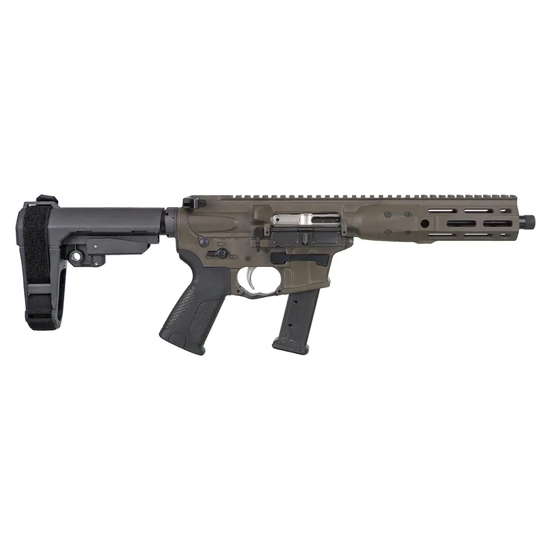 LWRC ICP9PBC8SBA3 IC-9 9mm Luger 8.50" 33+1 Black Nitride Threaded Barrel, Patriot Brown Anodized Aluminum Picatinny Rail Receiver, SB Tactical SBA3 Brace, LWRC Ultra Combat Grip, Ambidextrous