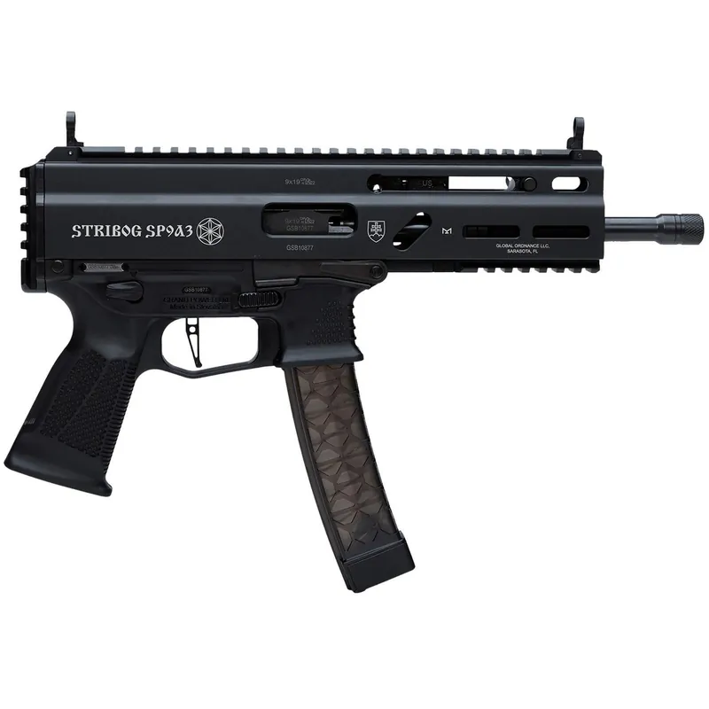 Grand Power 8588005808538 SP9A3 Stribog 9mm Luger 30+1 8" Black Threaded Barrel, M-LOK Handguard, Black Aluminum Picatinny Rail Receiver, Rear Picatinny Rail, Black Polymer Grips