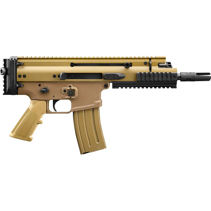 FN 38101245 SCAR 15P 5.56x45mm 10+1 7.50" Black Anodized Chrome Lined Steel Barrel, Flat Dark Earth Anodized Aluminum Picatinny Rail Receiver, FDE Polymer Grip, Ambidextrous