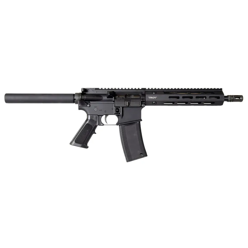 Troy Ind SPSTCA310BTB1 A3 223 Rem Caliber with 10.50" Barrel, 30+1 Capacity, Black Metal Finish, Fixed Pistol Grip Stock & Black Polymer Grip Right Hand