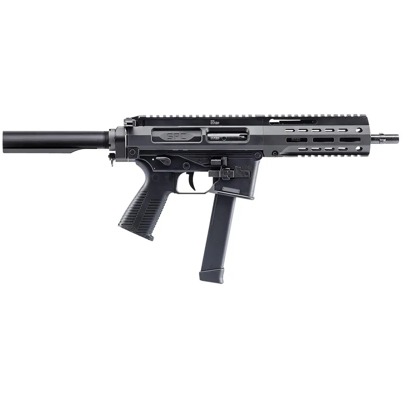 B&T Firearms 500003ABG SPC9 9mm Luger 33+1 9.10", Black, Buffer Tube Stock, Polymer Grip (Glock Mag Compatible)