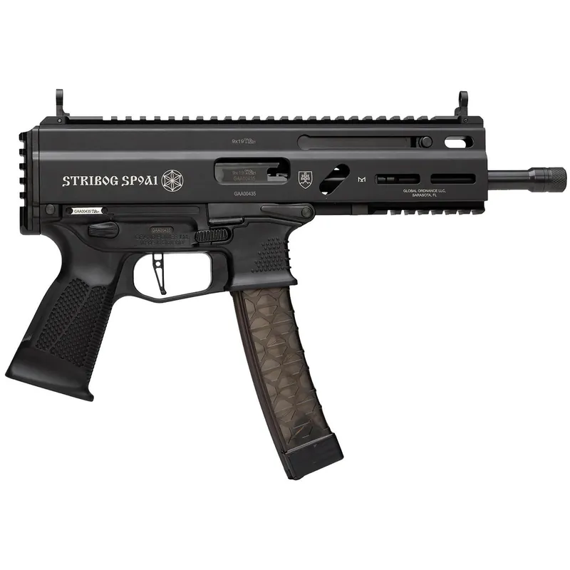 Grand Power 8588005808378 SP9A1 Stribog 9mm Luger 30+1 8" Black Threaded Barrel, M-LOK Handguard, Black Aluminum Picatinny Rail Receiver, Black Polymer Grip, Thread Protector