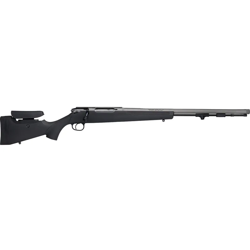 Traditions CR94660440 NitroBolt 50 Cal 24" Tungsten Cerakote Fluted Threaded Barrel, Adj Cheek Piece & LOP Black Synthetic Stock