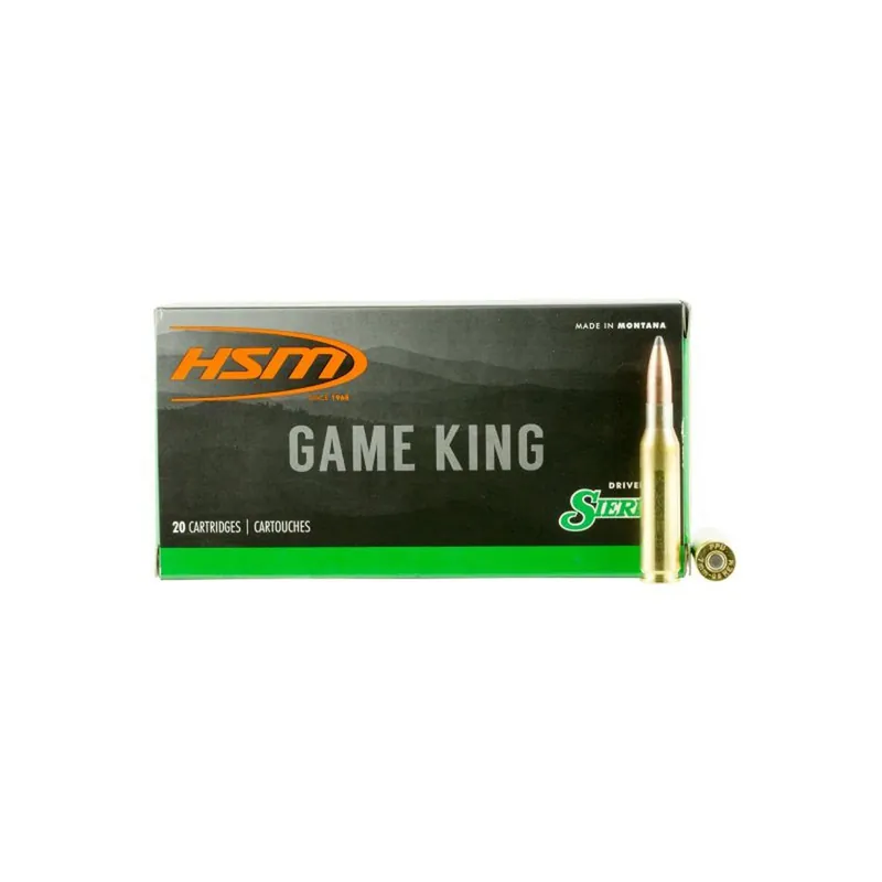 HSM 7MM088N Game King 7mm-08 Rem 150 gr Sierra GameKing Spitzer Boat Tail 20 Per Box/ 25 Case